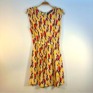 Basement Collection Sz XS Sleeveless Viscose Pink Print Dress Elastic Waist